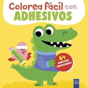 COLOREA FACIL CON ADHESIVOS. COCODRILO