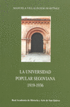 LA UNIVERSIDAD POPULAR SEGOVIANA 1919-1936